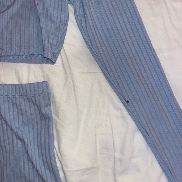 PrettyLittleThing Light Blue Striped Pajama Set - Picture 4 of 4